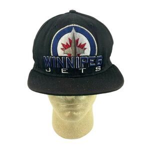 Winnipeg Jets Hat Cap M/L Black Embroidered SnapBack NHL Hockey Canada New Era
